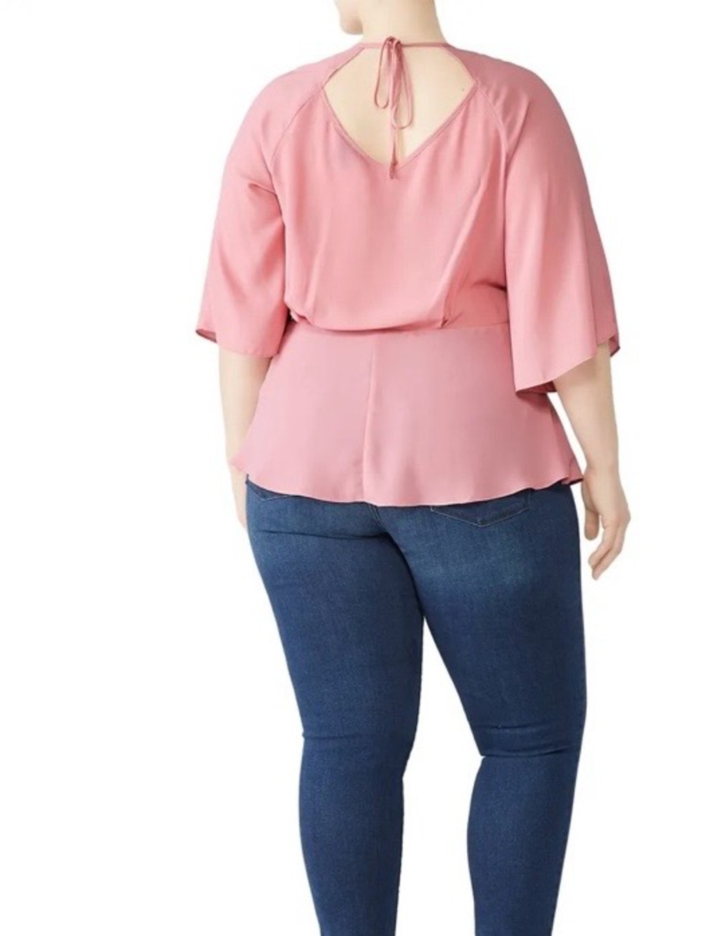 City Chic Rose-Pink Tie-Front Blouse